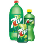 7up can and bottles