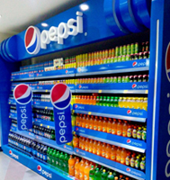 pepsi soft drinks on display in store