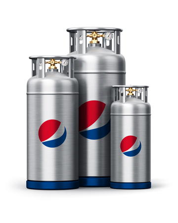 pepsi midamerica co2 tanks. small, medium, & large