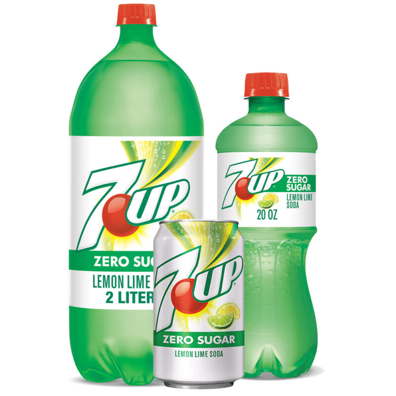 7up Zero Cans and Bottles