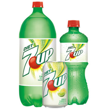 Diet 7up Cans and Bottles