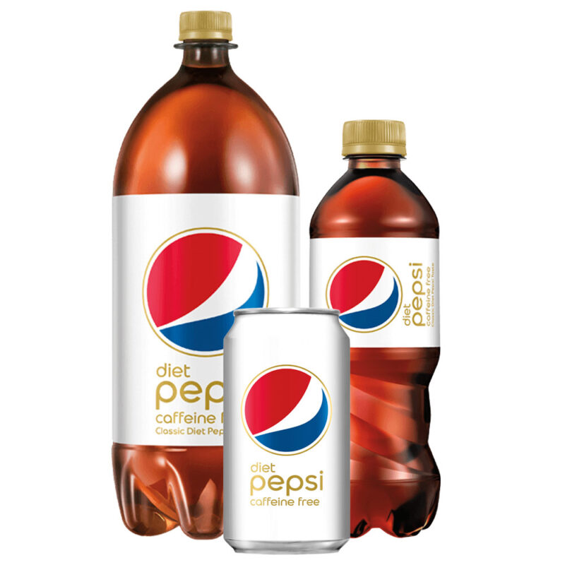 Diet Caffeine Free Pepsi Can and Bottles