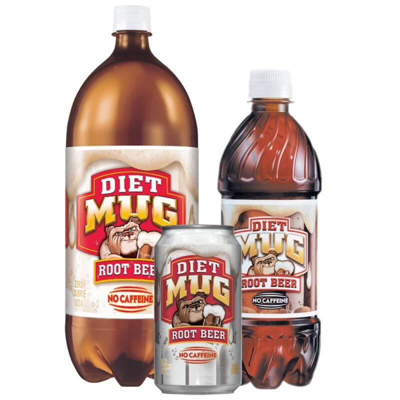 Diet Mug Root Beer Cans and Bottles
