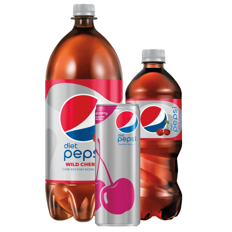 Diet Pepsi Wild Cherry Can and Bottles