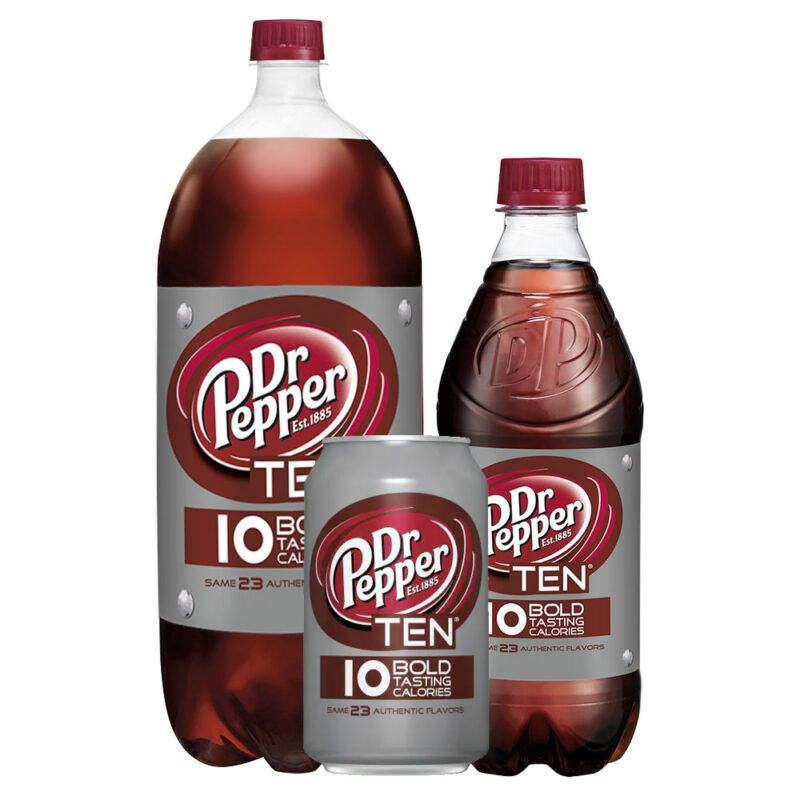 Dr.Pepper Ten Cans and Bottles