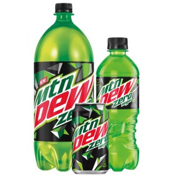 Mountain Dew Zero Cans and Bottles