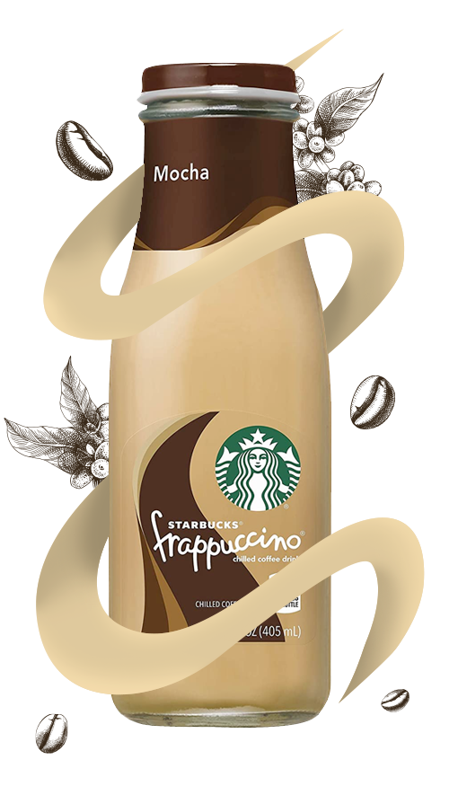 stylized starbucks mocha frappuccino can