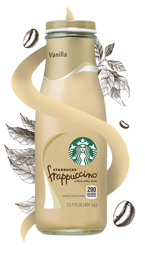 stylized starbucks vanilla frappuccino can